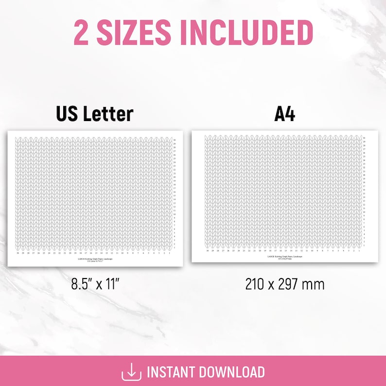 Knit Stitch Graph Paper, Knitting Graph Paper, US Letter, A4, Small ...