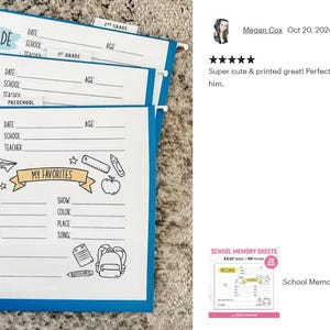 School Memory Sheets, School Memory Box, School Memory Questionnaire ...