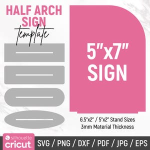 5x7 Arch Sign Template Bundle, Arch Sign Svg, Standing Sign Base ...