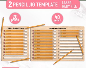 Pencil Jig Svg, Pencil Jig Engrave Template, Laser Ready Pencil Jig Template, Pencil Jig Dxf, Jig Laser Machine, Incisione a matita, Cricut