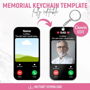 May include: A black and white phone screen mockup with a picture of a man and the text "DAD is calling... The call I wish I could make..."  The phone screen has a red heart on either side of the word "DAD".  The phone screen has buttons for "Remind Me", "Message", "Decline", and "Accept".