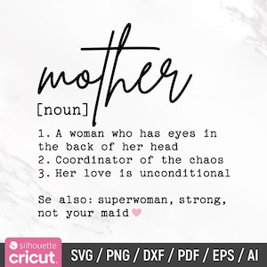 Mère définition Svg, Svg mère, maman chemise Svg, fête des mères Svg, citation maman, maman mots Svg, mère nom Svg, maman Svg, téléchargement immédiat