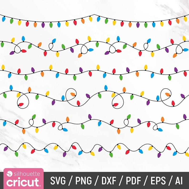 Christmas Lights Svg Bundle, Seamless Christmas Lights Pattern ...
