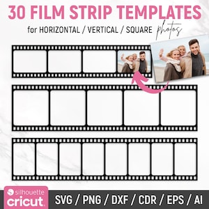 Film Strip Svg, Movie Filmstrip Svg, Picture Frame Svg, Cinema Vintage Svg, Negative Film Strips, Film Strip Photo Frame, Instant Download