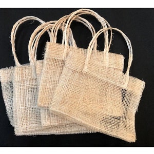 10 sztuk torby Sinamay, 5x2x4 "naturalna torba Sinamay, małe torby na prezenty