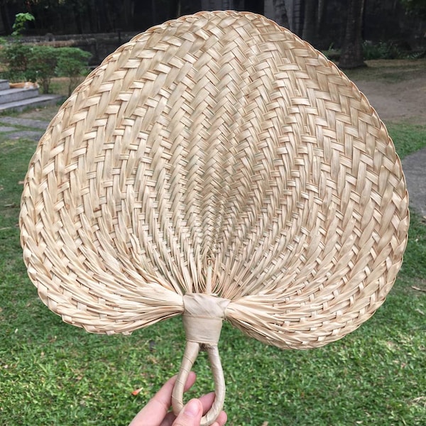 Handwoven Natural Palm Leaf Fan, Wedding Favors, DIY Souvenir, Raffia Fan, Wall Hanging fan, Wall Decor Fan, Rustic Wedding, Party Favor