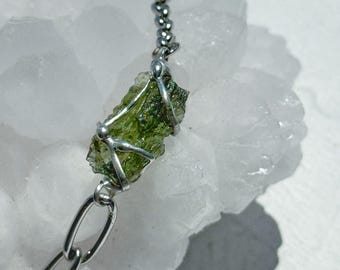 Moldavite, moldavite bracelet, genuine moldavite 0,8 g, meteorite bracelet, vintage, meteorite, certified moldavite, authentic moldavite