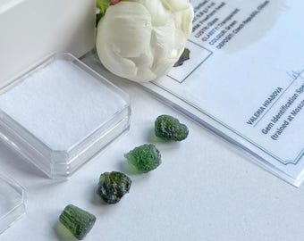 Chunky Moldavite Bead: 5 ct Certified Czech Crystal