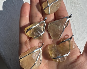 Libyan Dessert Glass, Libyan glass 5-6 g, LDG pendant, meteorite crystal pendant, genuine moldavite, Libyan Desert Glass necklace, LDG