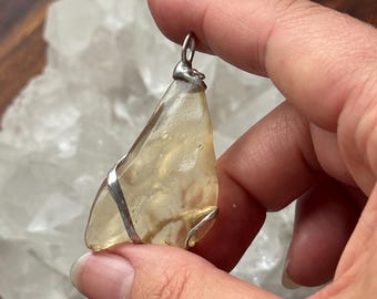 Libyan Dessert Glass, Libyan glass 6 g, LDG pendant, meteorite crystal pendant, genuine moldavite, Libyan Desert Glass necklace, LDG