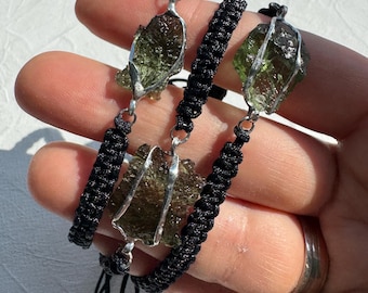 Moldavite 1,2 g, moldavite bracelet, genuine moldavite, meteorite crystal bracelet, meteorite, moldavite talisman, moldavite crystal