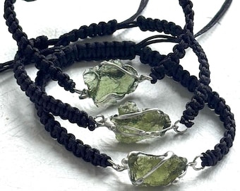 Moldavite, moldavite bracelet, genuine moldavite, meteorite crystal bracelet, meteorite, moldavite talisman, moldavite crystal