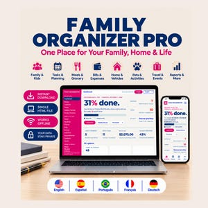 Family Organizer Pro Digital Household Planner Interactive Family Management Dashboard HTML App