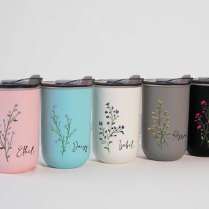 Personalized Floral Bridesmaid Wine Glass, Bridesmaid Proposal ,Stainless Steel Cup, bridal party Gifts, Enchanting Party Favor