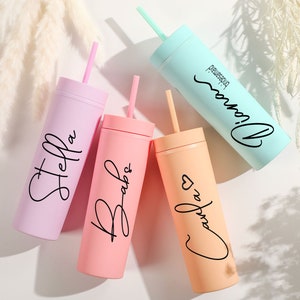 Custom Skinny Tumbler ,Personalized Tumblers with Lid and Straw,Bachelorette Party,Bridesmaid Tumbler,Beach cup,wedding gift,Family Vacation