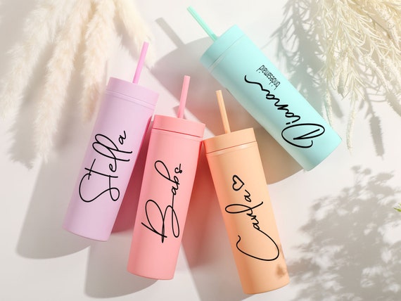 Personalized Tumblers with Lid and Straw,Custom Skinny Tumbler ,Bachelorette Party,Wedding Party water glass Gifts,Bridesmaid Tumbler
