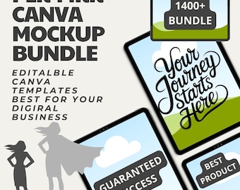 Plus de 1400 modèles de maquette Canva | Modifiable et revendable avec licence PLR/MRR | Téléchargement numérique instantané