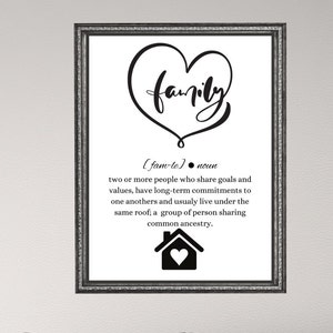 Family Love Digital Art Print | Modern Minimalist Wall Decor | Printable Home & Living Room Gift
