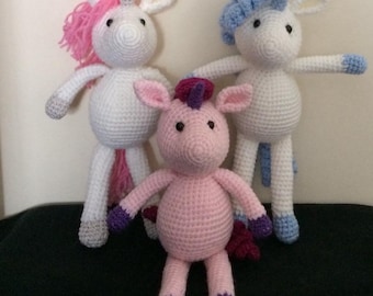 Patrón de crochet para amigurumi de unicornio (PDF)
