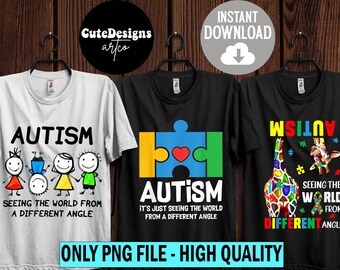 Autism Just Seeing World From Different Angle PNG, Autism Awareness, Autism Gifts, Autism Month, Autistic Awareness, Puzzle Piece Autistic