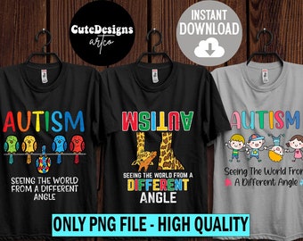 Autism Just Seeing World From Different Angle PNG, Autism Awareness, Autism Gifts, Autism Month, Autistic Awareness, Puzzle Piece Autistic