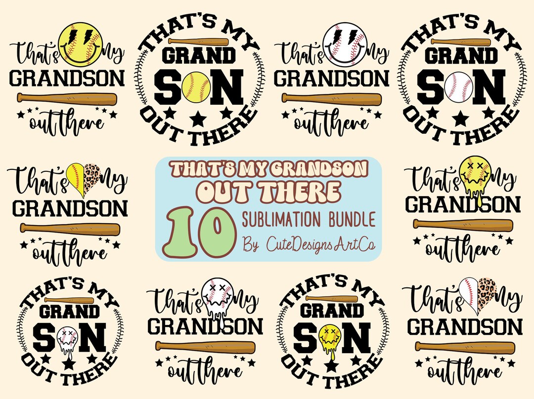 That's My Grandson Out There SVG PNG Sublimation, Sport PNG, Baseball ...