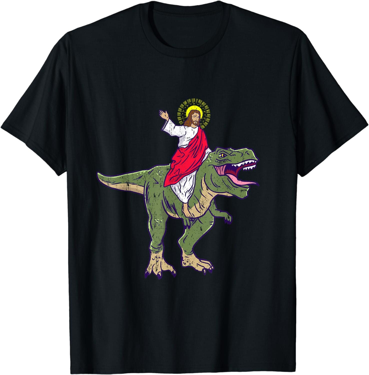 Jesus Riding Dinosaur Vintage Trex PNG, Jesus Riding in Space Png, Jesus Riding Dinosaur Png