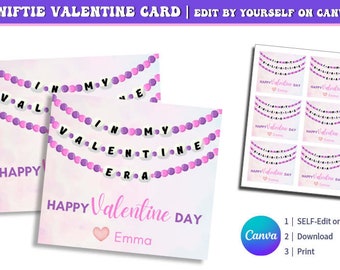 DIY Editable Valentine card Eras Tour | editable on canva Swiftie love | Taylor's Valentines Day | TS Eras | 1989 | instant download