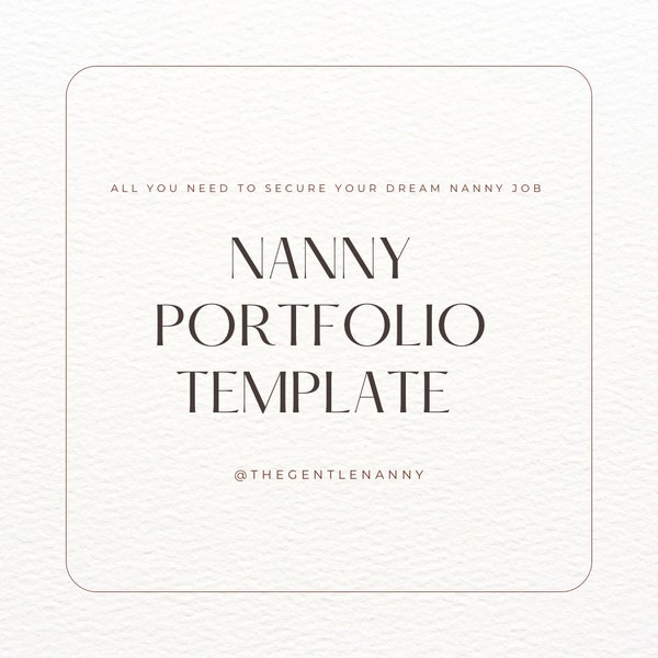 Nanny Portfolio Template