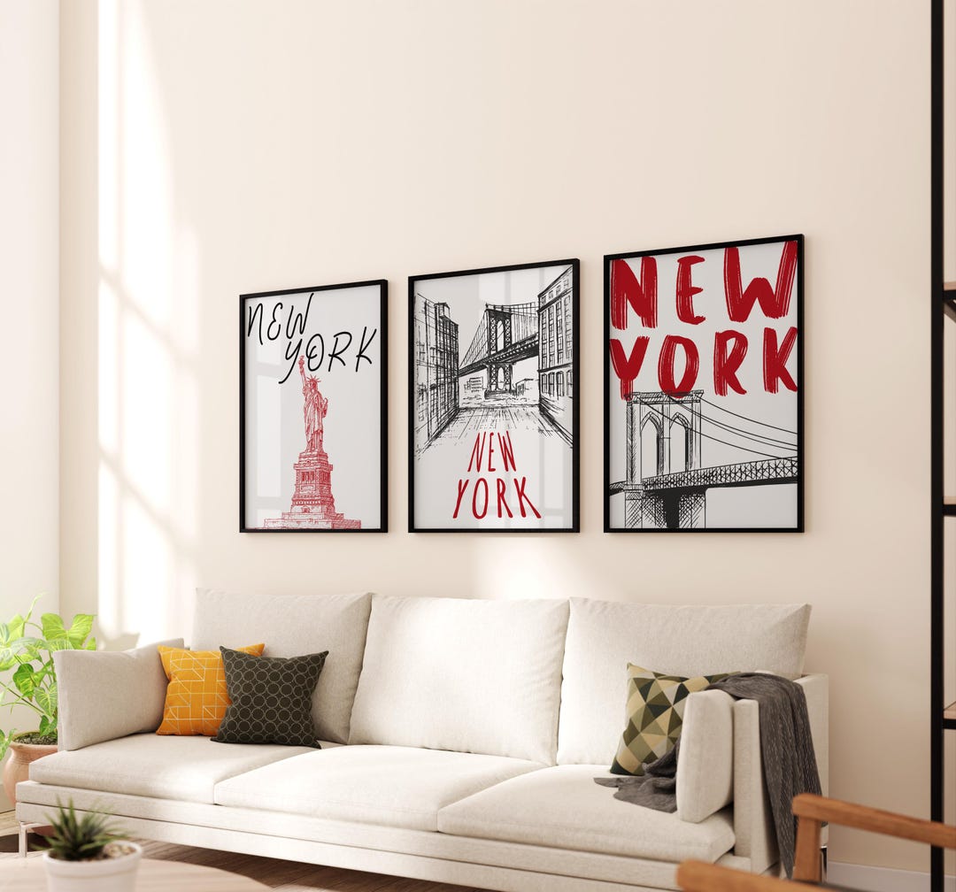 New York Art Print Vintage NYC Wall Art Retro New York City Poster ...