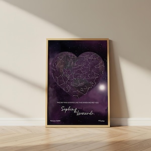 Personalisierte Sternenkarte Digitale Kunst - Individuelle Wanddekoration Geschenk für Ihn, Valentinstag Geschenk, Einzigartige Dekoration, Individueller himmlischer Druck
