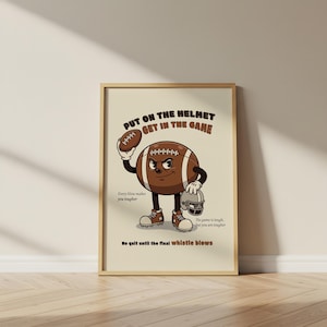 Retro American Football Poster: Inspirational Quote Wall Art (Digital Download)