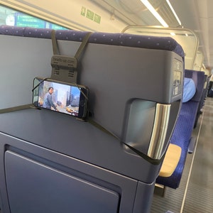 Smartphone / cell phone holder for traveling on trains, buses, planes, etc.