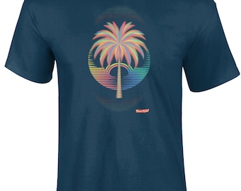 Palmen-Grafik-T-Shirt: Sommerferien-T-Shirt, 100% Baumwolle