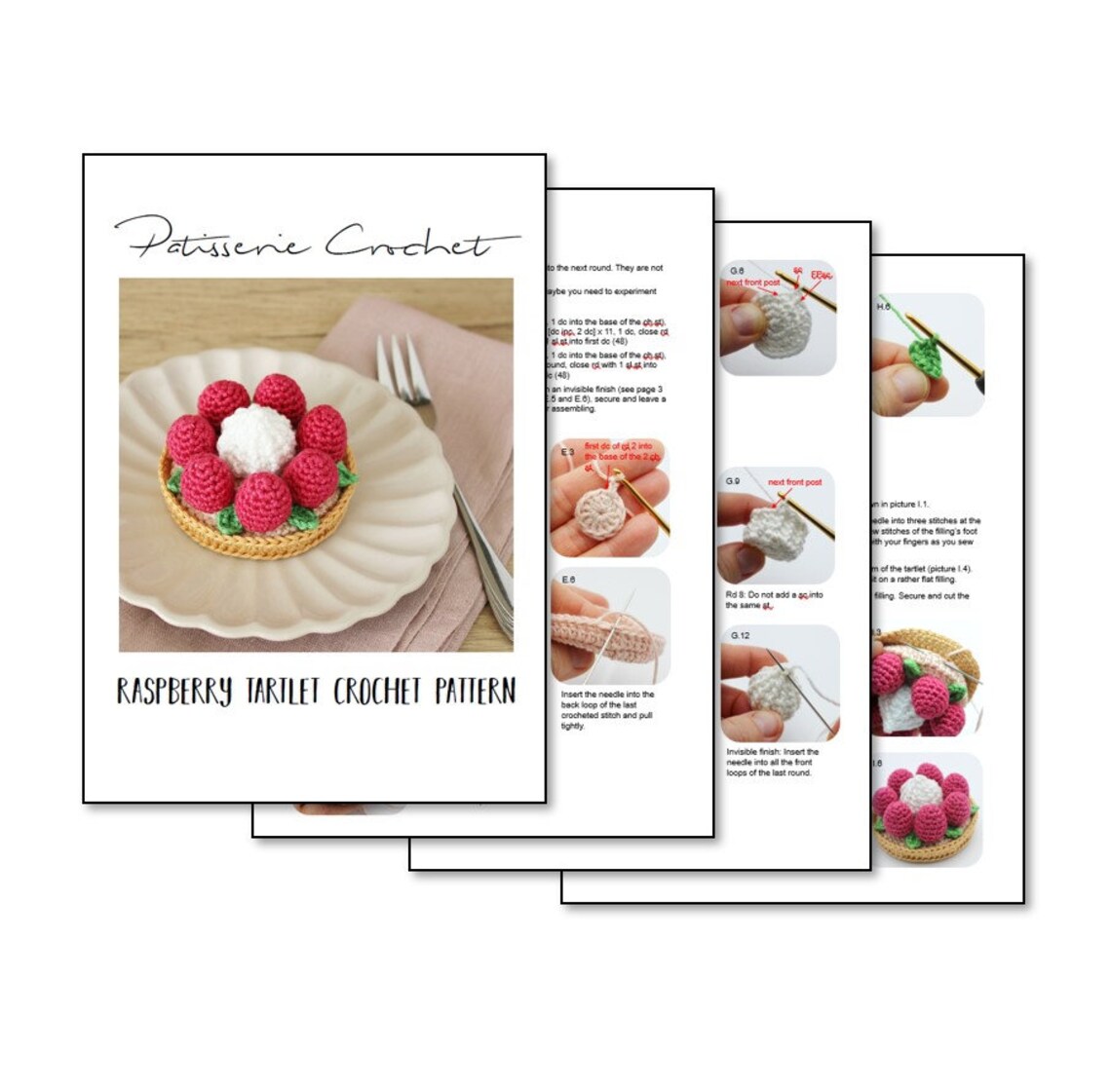 Raspberry Tartlet Crochet Pattern [DIGITAL PATTERN ONLY] [food ...