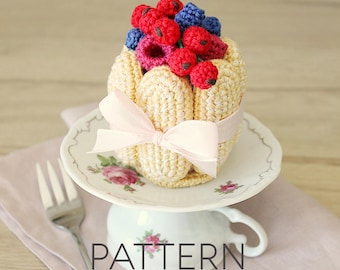 Mixed Berries Charlotte Cake Crochet Pattern [DIGITAL PATTERN ONLY] [food amigurumi, play food, food decor, handmade gift]