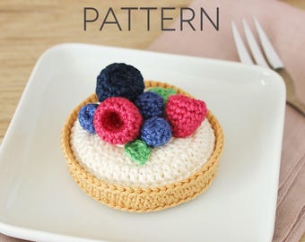 Mixed Berries Tartlet Crochet Pattern [DIGITAL PATTERN ONLY] [food amigurumi, fruit amigurumi, cake crochet pattern, toy food, food decor]