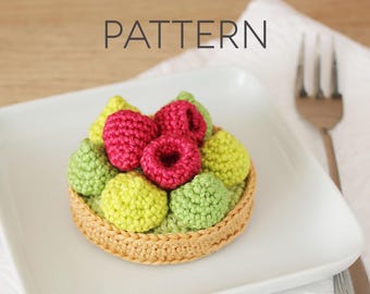 Pistachio Tartlet Crochet Pattern [DIGITAL PATTERN ONLY] [food amigurumi, cake crochet pattern, toy food, food decor, handmade gift]