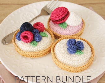 The Berry Series: Tartlets Crochet Pattern Bundle [DIGITAL PATTERN ONLY] [food amigurumi, cake crochet pattern, toy food, food decor]