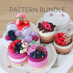 Moussecake haakpatroonbundel [ALLEEN DIGITAAL PATROON] [voedselamigurumi, speelgoedeten, speelvoedsel, voedseldecor, handgemaakt cadeau]