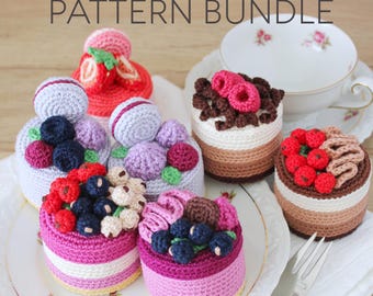 Moussecake haakpatroonbundel [ALLEEN DIGITAAL PATROON] [voedselamigurumi, speelgoedeten, speelvoedsel, voedseldecor, handgemaakt cadeau]