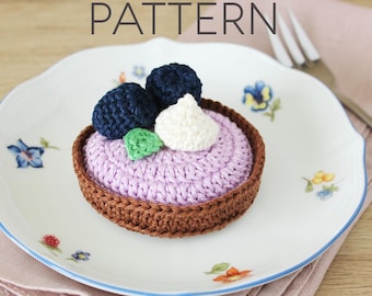 Blackberry Meringue Tartlet Crochet Pattern [DIGITAL PATTERN ONLY] [food amigurumi, cake crochet pattern, toy food, fake food, food decor]