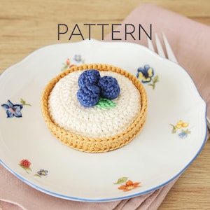Schema all&#39;uncinetto per tortina di mirtilli [SOLO SCHEMA DIGITALE] [amigurumi alimentare, schema all&#39;uncinetto per torte, cibo giocattolo, decorazioni alimentari, regalo fatto a mano]