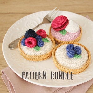 The Berry Series: Tartlets Crochet Pattern Bundle [DIGITAL PATTERN ONLY] [food amigurumi, cake crochet pattern, toy food, food decor]