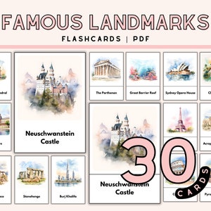 Famous Landmarks Around the World 3 Part Flashcards World Landmark ...