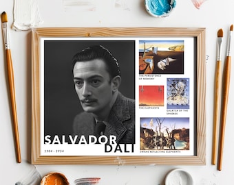 Art Prints Salvador Dali Poster Famous Artist Prints for Art Classroom Decor Art Room Dali Art Prints Art Teacher Resources Artclass Poster