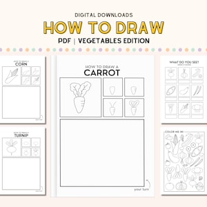 Learn to Draw for Kids about Vegetable Drawing Practice Book How to Draw Doodle Art Class Downloads for Art Teacher Resources Drawing Lesson