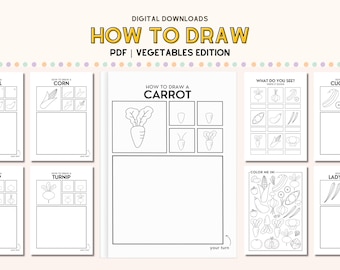 Learn to Draw for Kids about Vegetable Drawing Practice Book How to Draw Doodle Art Class Downloads for Art Teacher Resources Drawing Lesson