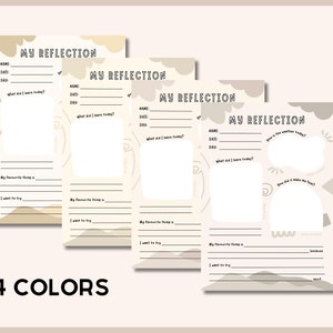 Kids Reflection Journal Pages for Kids Gratitude Printable Daily ...