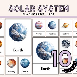 Cartes mémoire du système solaire pour les enfants qui découvrent la planète, carte d'astronomie, fournitures scolaires à la maison, outil éducatif pour l'exploration de l'espace, carte interactive
